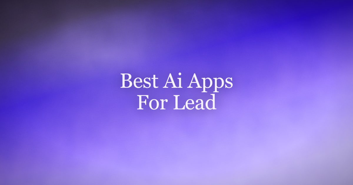 Best AI Apps for Lead Generation in 2026